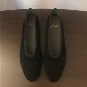 Stuart Weitzman Black Suede Velvet Flats